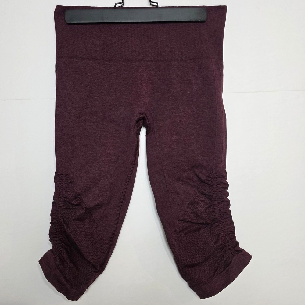 Lululemon Ebb to Street Tight Crop Burgundy Heathered Seamless Leggings 6